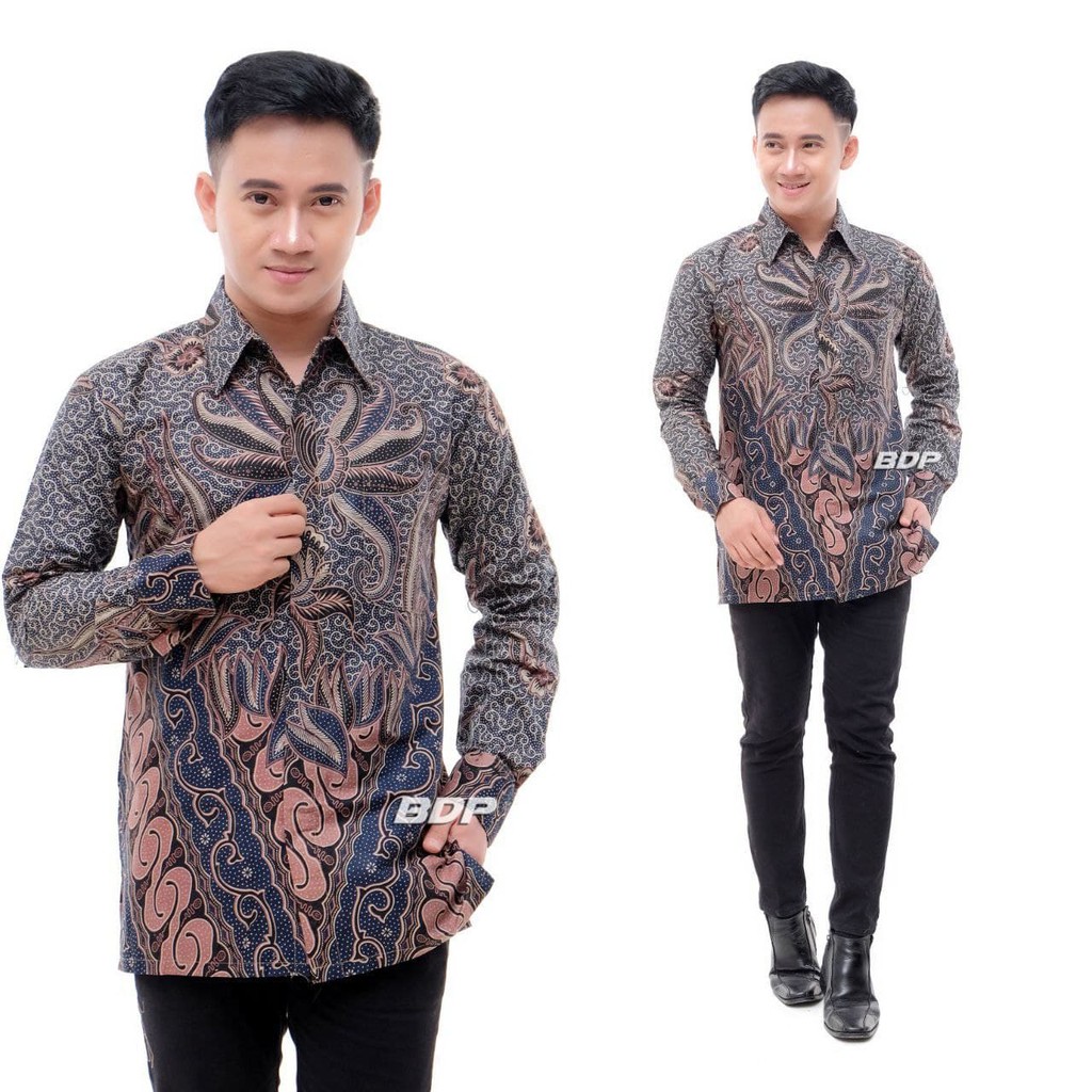 COD Kemeja Batik Pria Lengan Panjang - Baju Batik Pria - Batik Pria Jumbo M L XL XXL 3XL 4XL 5XL