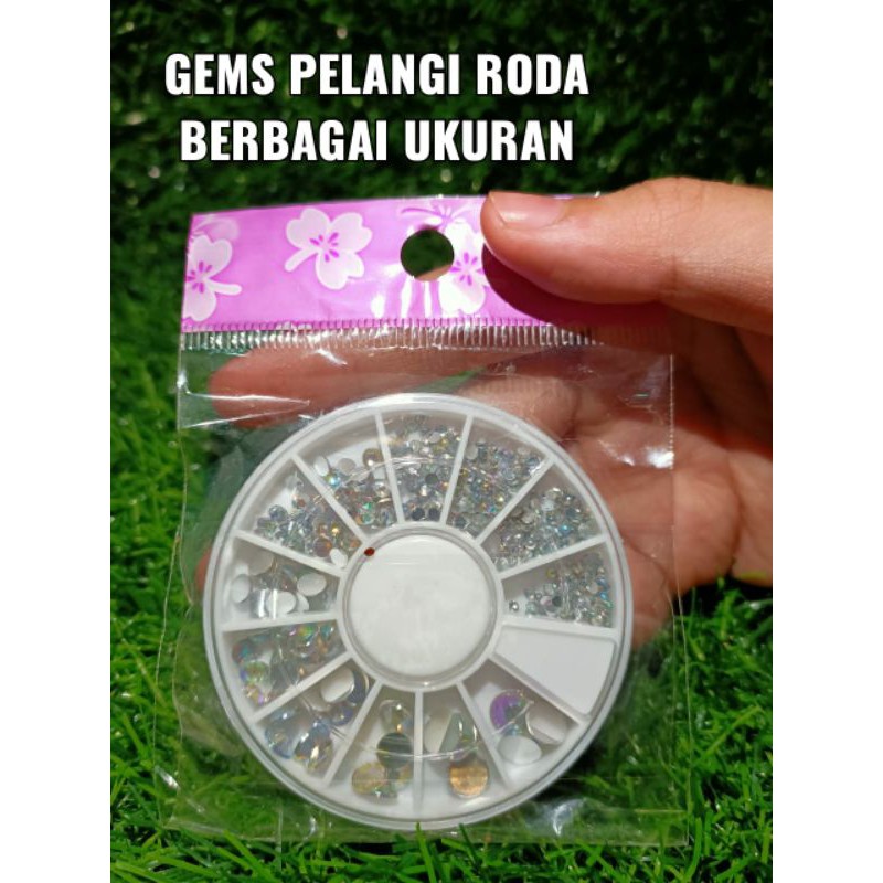 Gems Pelangi Berbagai Ukuran