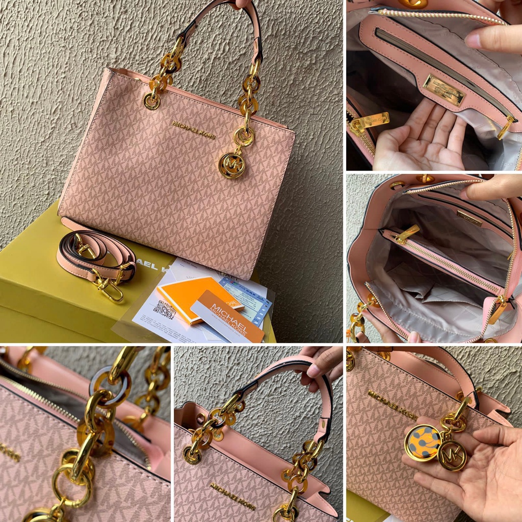 (MICROCHIP) LUXY LX2173 TAS HANDBAG SELEMPANG WANITA CYNTHIA MICROCHIP LOGO SAFFIANO LEATHER SHOULDER FULLSET FREE BOX KUALITAS VIP PLATINUM