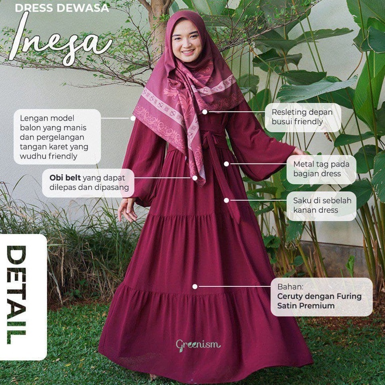 Greenism Sarimbit Raya INESA &amp; IHSAN (Mocca) Quality Premium Syari'i - Set Family