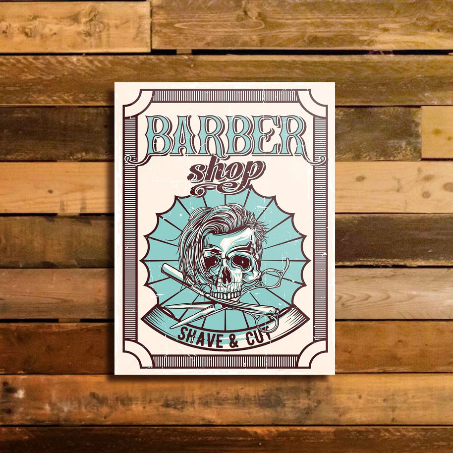 Poster Barbershop Pangkas Rambut Model Rambut Dekorasi Pajangan Dinding Walldecor Wallpaper