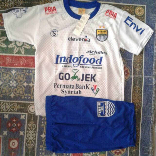 Jersey kaos baju bola stelan anak persib putih terbaru 2018