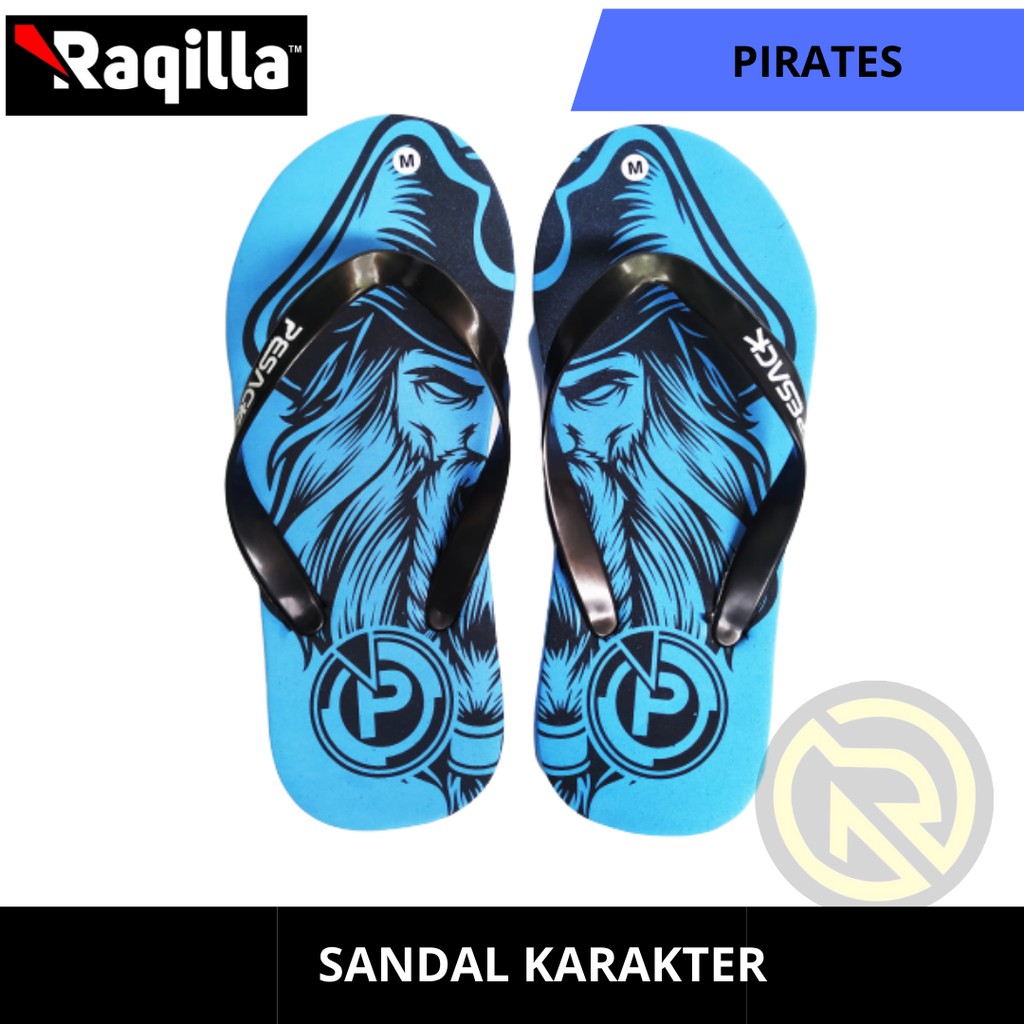Sandal Jepit pria unik / Sandal Pria / Sandal Motif Pirates Of the Caribian terbaru