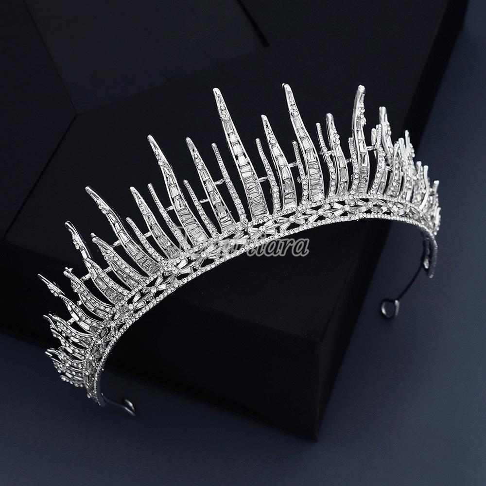 Bridal Hair Accessories Retro Queen Crown Alloy Rhinestone Crown Tiara