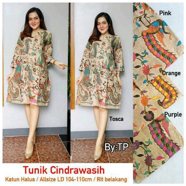 PROMO TUNIK BATIK WANITA CINDRAWASIH / MERAK PAPUA / DRES BATIK MUSLIM / SERAGAM KANTOR & KERJA