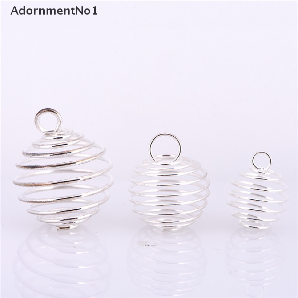 (AdornmentNo1) 30pcs / Set Liontin Lapis Silver Bentuk Kandang Spiral Untuk DIY Perhiasan