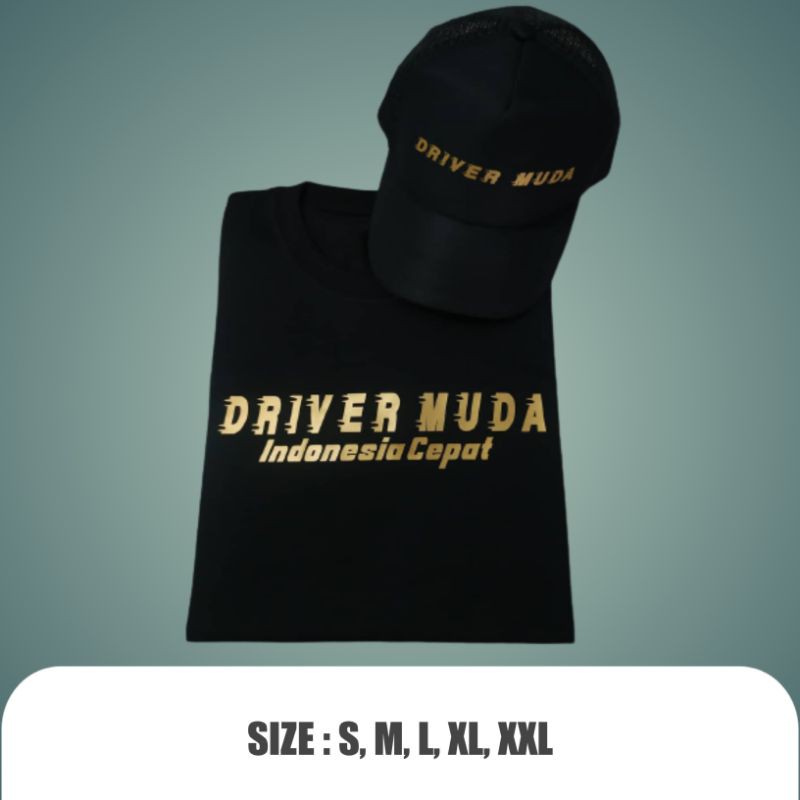 KAOS DRIVER MUDA INDONESIA CEPAT BONUS TOPI