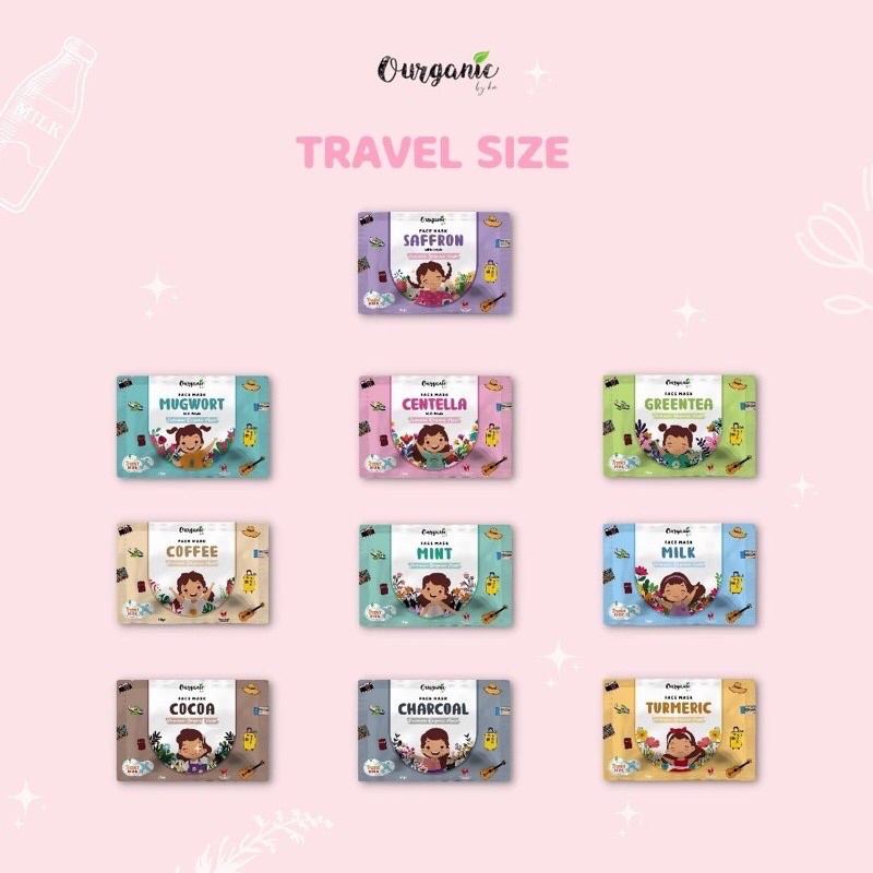 BPOM Masker Ourganic Travel Size | Organik Organic Face Mask Wajah Murah Petal Youra