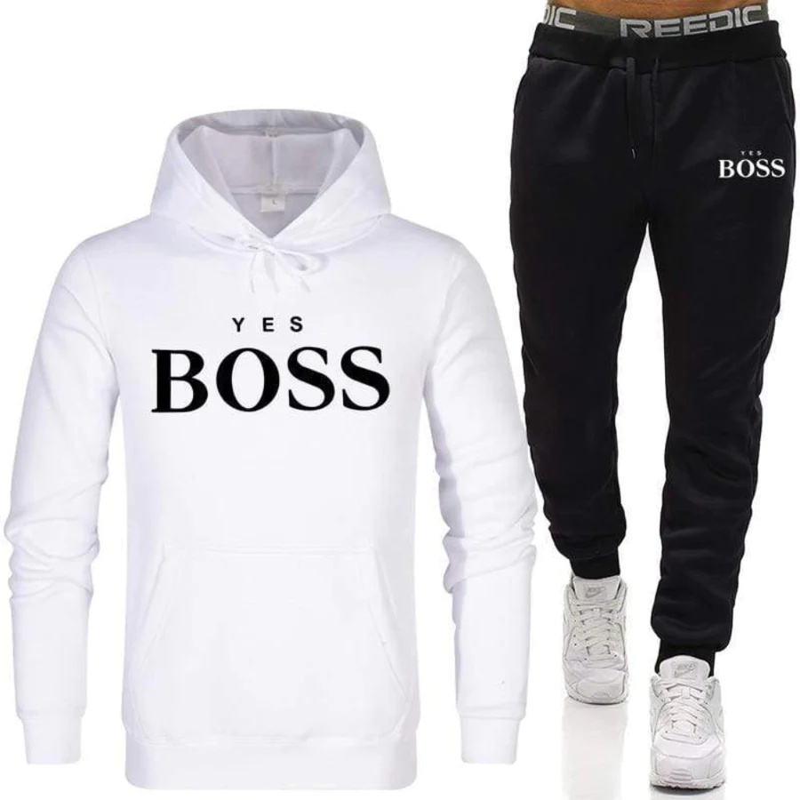 Setelan Celana Jogger &amp; Jumper Hoodie YES BOSS II Set sweater Hoodie dan Celana Joger Panjang ( Pria &amp; Wanita )