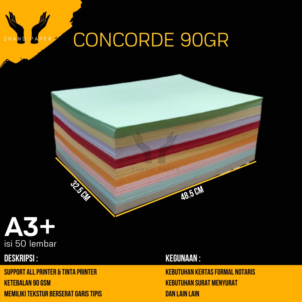 

Kertas Concorde A3 Plus 90gr isi 50 lembar / Concorde A3 Plus 90gr