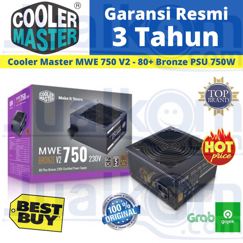 Power Supply Cooler Master MWE 750W 80Plus Gold Full modular PSU
