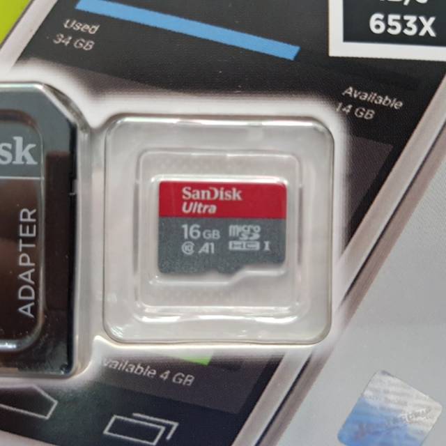 MEMORY MICROSD MICRO SD SANDISK 16GB CLASS 10 ULTRA ORIGINAL RESMI