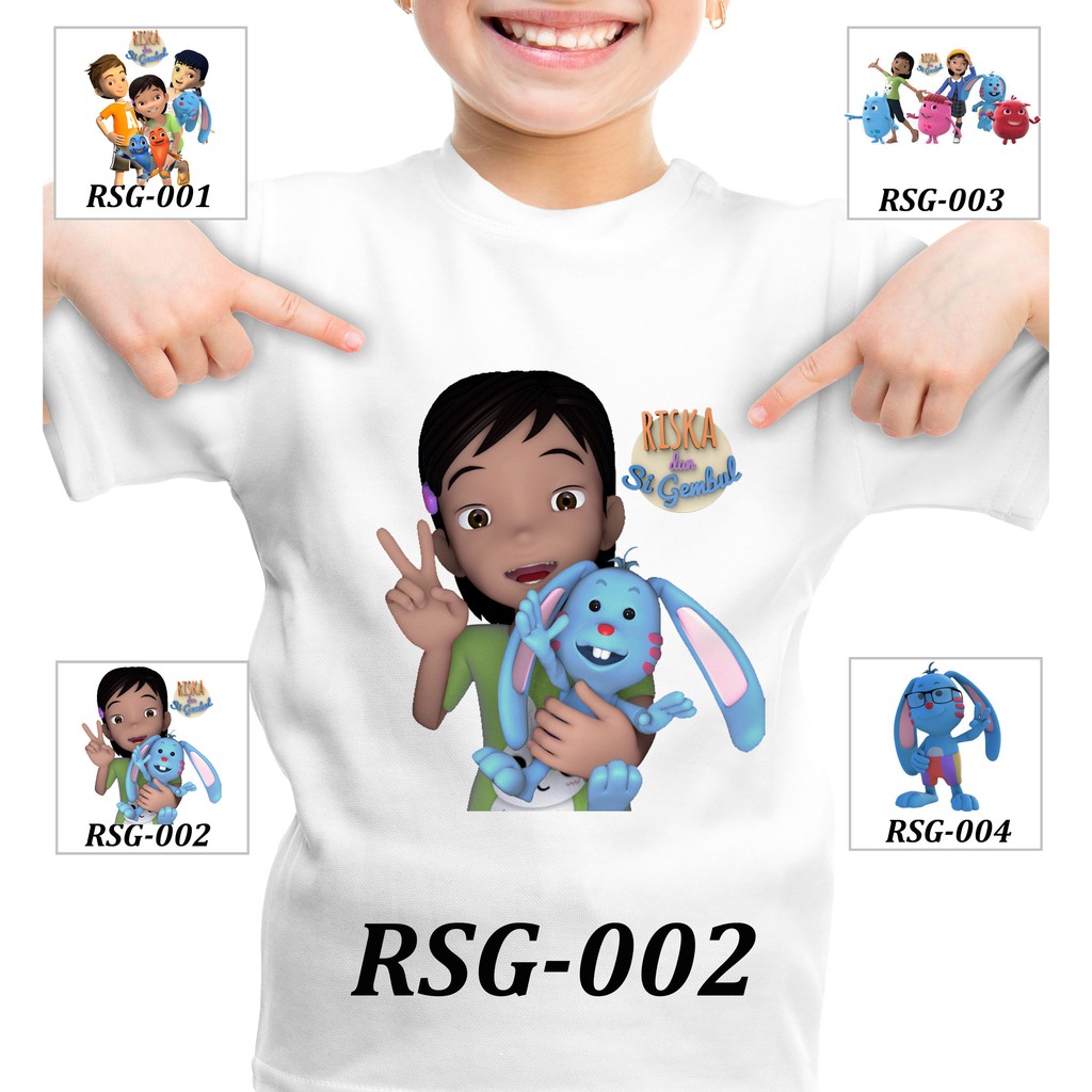 [FREE NAMA ] Kaos Anak Riska Dan Si Gembul