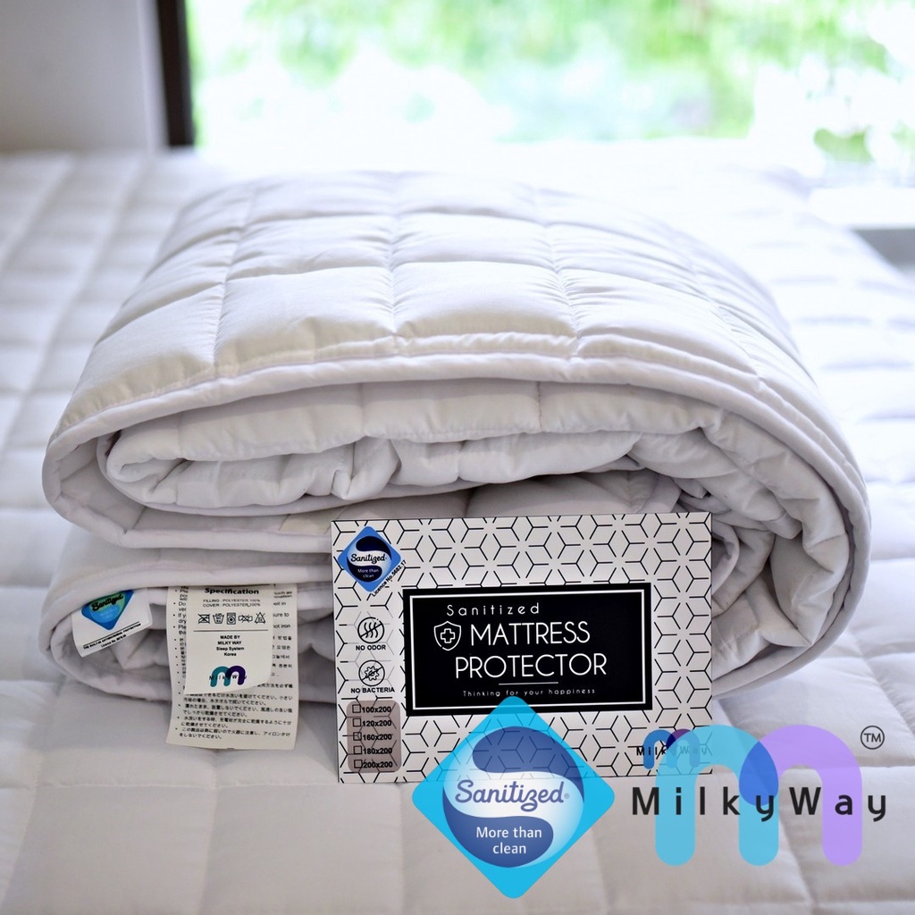 [MilkyWay] Sanitized Mattress Protector / Pelindung Kasur Stzd │ Size: (100 x 200) ─ (200 x 200) cm