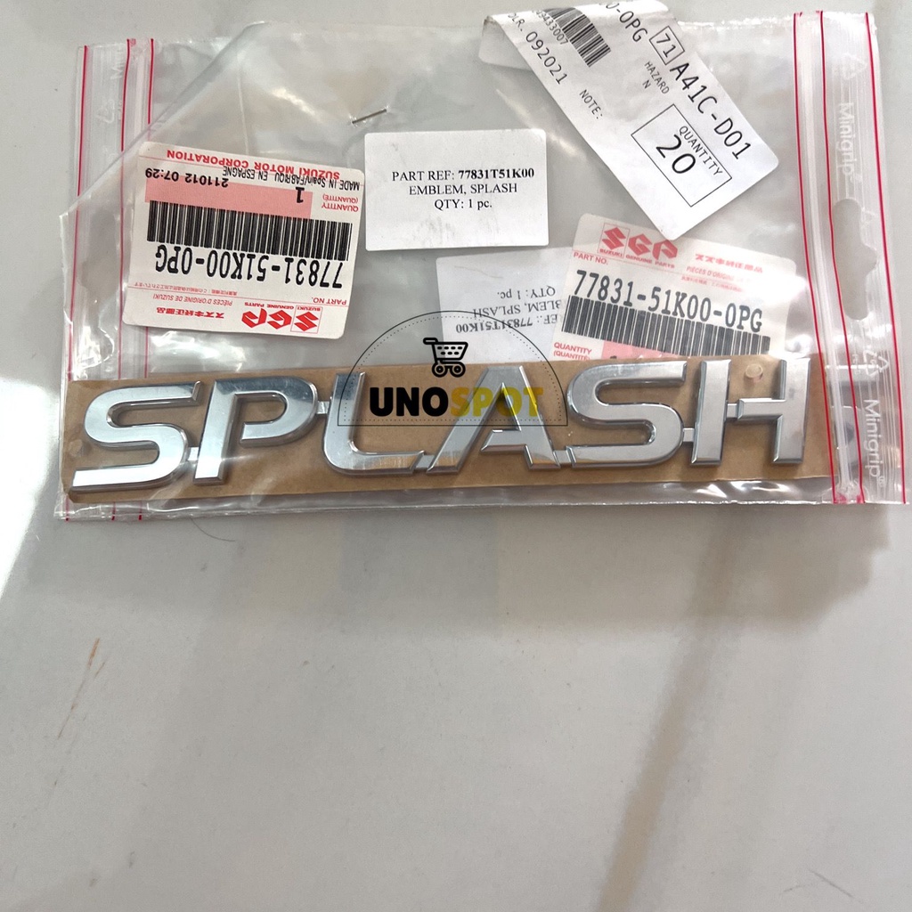 Emblem Logo "Splash" Suzuki Splash Original SGP