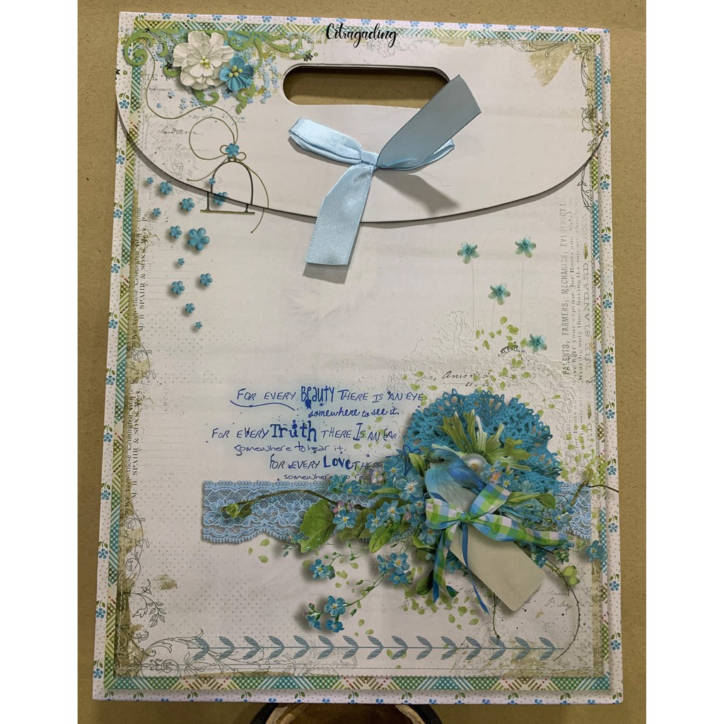 PAPER BAG PITA KANTONG M KERTAS MOTIF POLOS PARCEL BINGKISAN BUNGKUS KEMASAN GOODIE BAG ULANG TAHUN-14