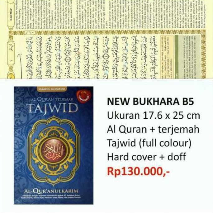Mushaf Al Quran Bukhara Ukuran B5 Tajwid Dan Terjemah