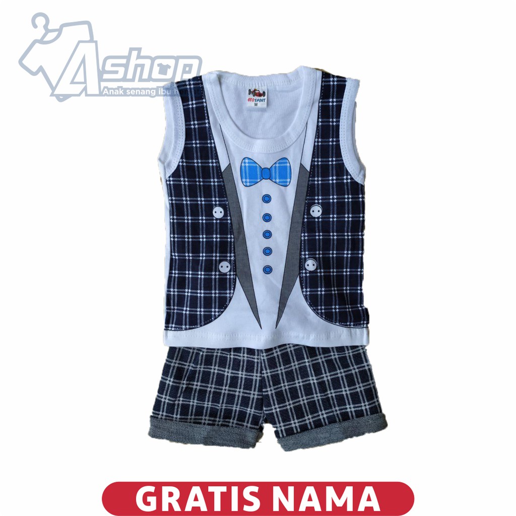 Baju Bayi Setelan Tuxedo Singlet 0-18 bulan