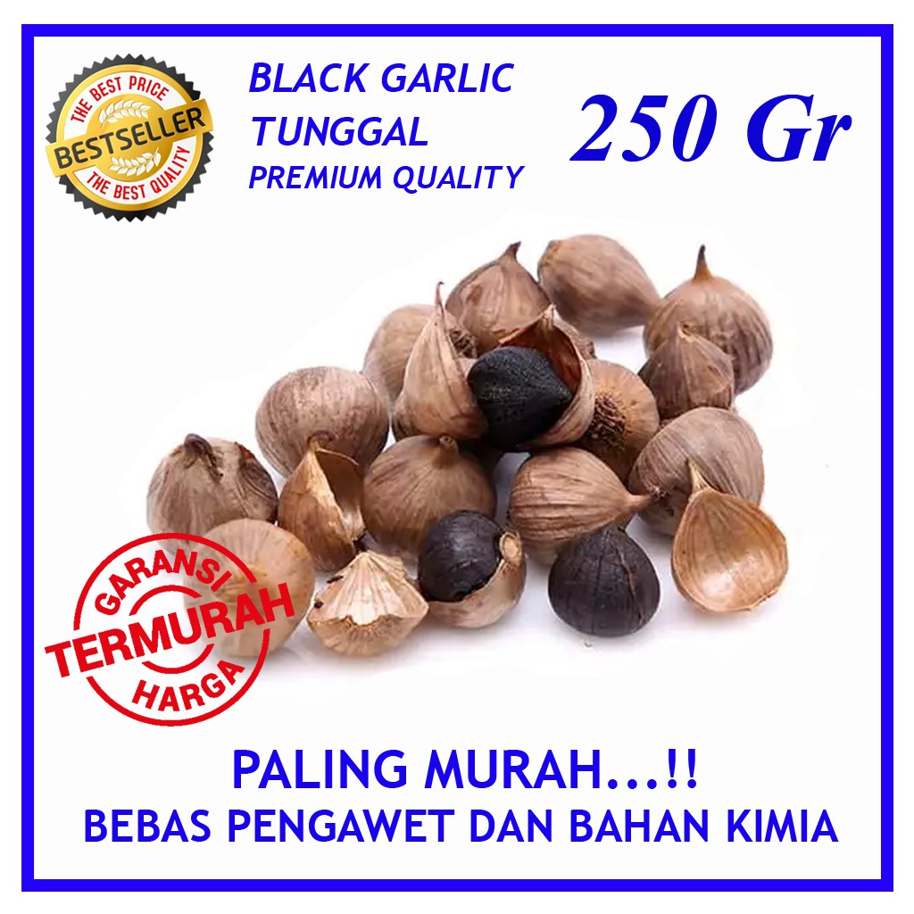 

Black Garlic Bawang Hitam Tunggal Lanang 1/4 kg (250 GRAM)
