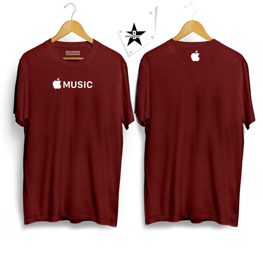 Kaos Distro Apple Music Front Back White Premium