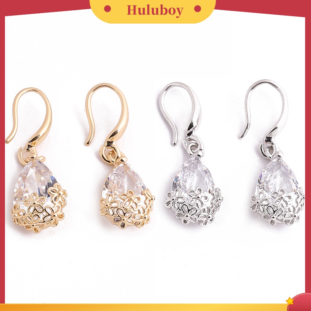 Hu Hu Hu Hu Hu Alat Bantu Pasang Kacamata♡ Anting Kait Gantung Wanita Desain Tetesan Airbunga Hias Cubic Zirconia Gaya Elegan Untuk Hadiah
