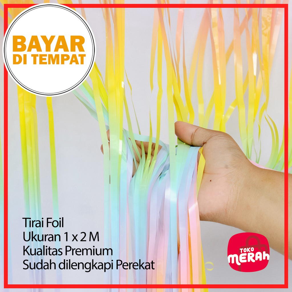 Tirai Foil Ultah Rumbai Ulang Tahun Dekorasi background Ulang Tahun Anak Perlengkapan Ulang Tahun