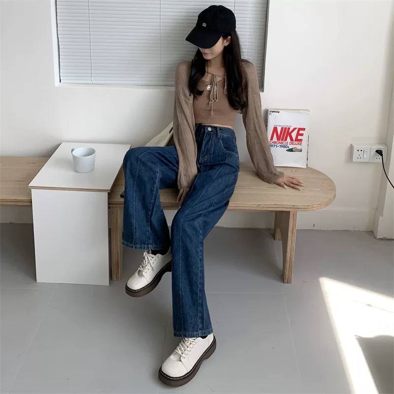 BEARYJEANS Blue Denim Culottes Jeans Celana Kulot Wanita Highwaist Jeans Korean Style Celana Fashion Wanita Baggy Jeans - BJ007