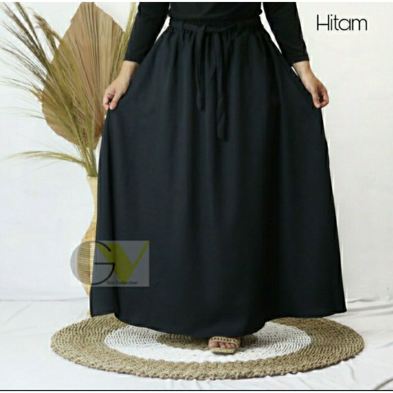 ROK MODEL PAYUNG MOSCREPE/ROK LEBAR/ROK PAYUNG