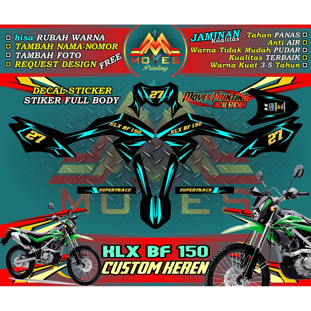 Terbaru Decal klx bf 150 stiker decal motor klx bf 150 decal motor kawasaki klx bf 150 full body