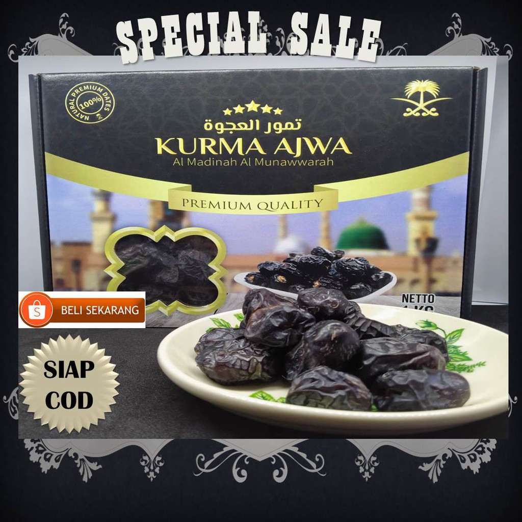 

Kurma Ajwa Madinah Azwa ara dates Aliyah Unai asli 210 Organik 1 kg aliyah unai Premium Kurma Royal