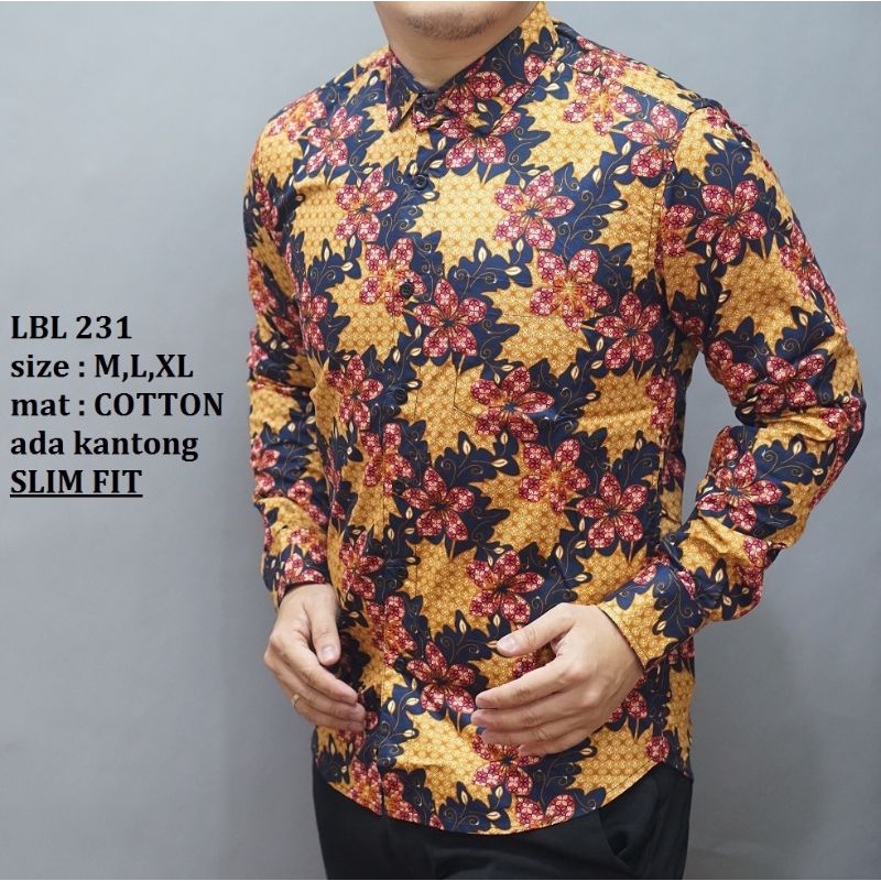 BAJU KEMEJA BATIK PRIA SLIM FIT LENGAN PANJANG LUIGI BATANI LBL231