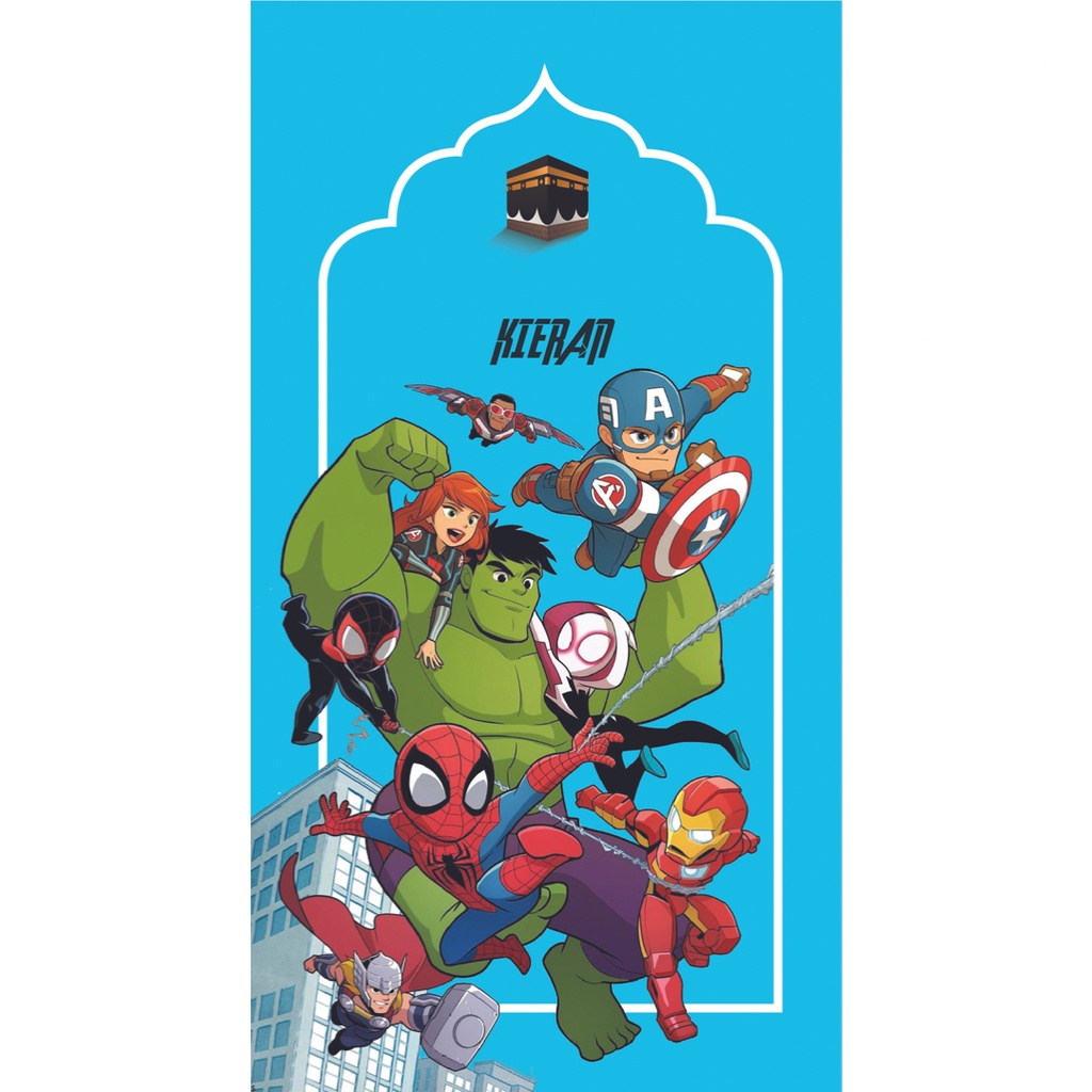 PART 4 - Sajadah Full Printing Anak Custom Nama //  Custom Gambar // Bahan Velboa Murah High Quality-AVENGERS