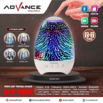 Pertable Speaker dgn Lampu Hias Touchscreen Advance ALS 6802 / Lampu Sentuh Unik Advance ALS 6802