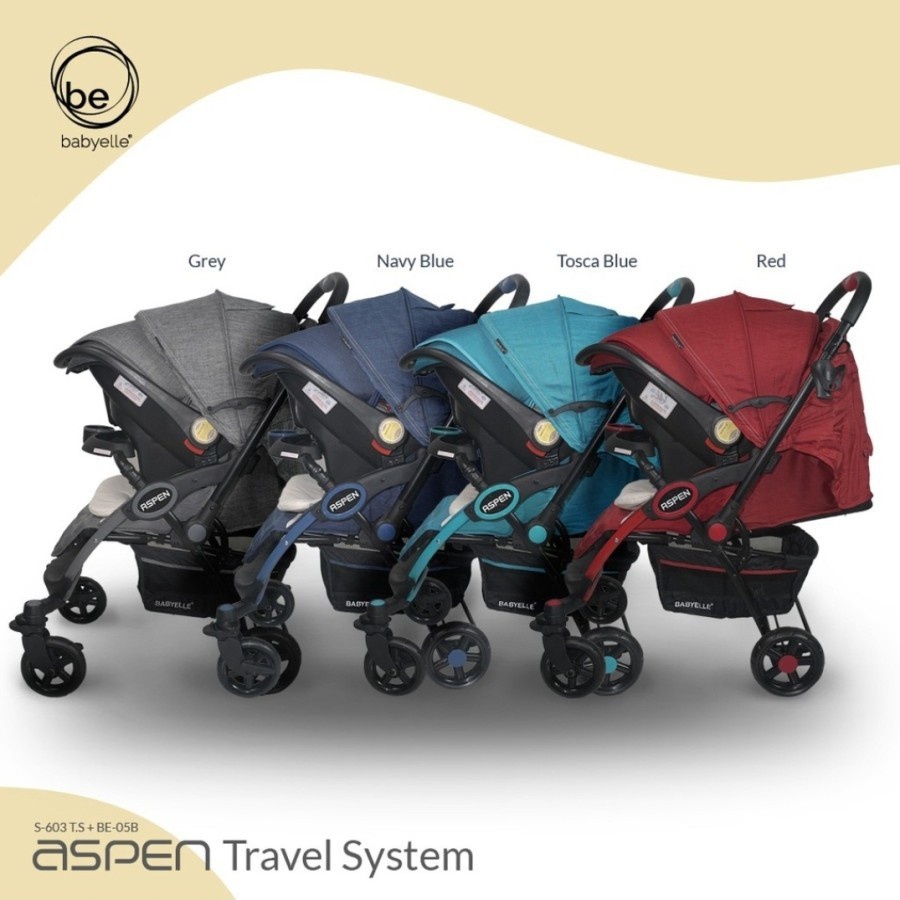 Baby Elle Kereta Dorong Bayi Aspen Travel System S-603 + B605 Stroller Bayi - Navy