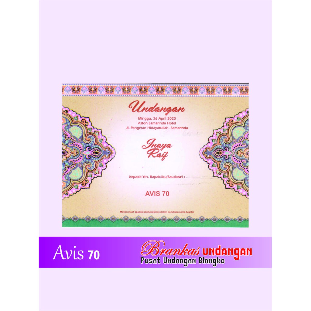 Katalog Blangko Undangan Avis Shopee Indonesia