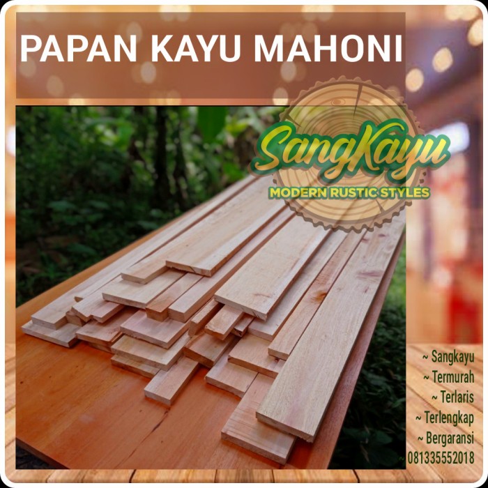 Papan kayu decking kayu mahoni ambalan kayu wooden board mahogany - 50 x 13 cm