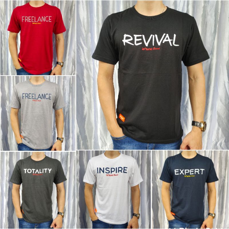 kaos oblong ie'tuna pria wanita dewasa tulisan simple basic lengan pendek uk M L XL XXL