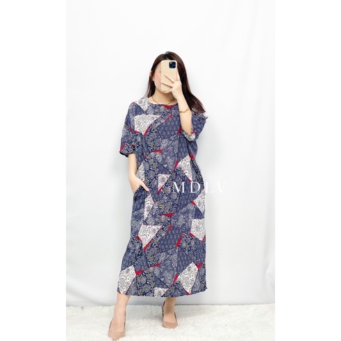 MDLV ~ 79007 Javania Loose Dress Oversize Dress Big Size Long Dress Batik Fashion Import