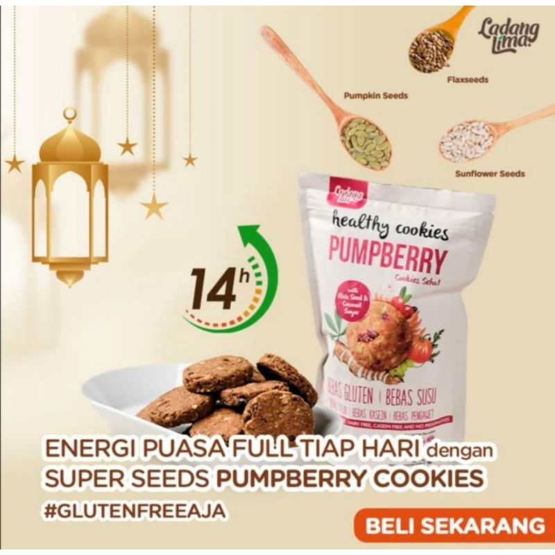 

Healthy Cookies Pumpberry Ladang Lima 180 gr Cemilan Keluarga Sehat