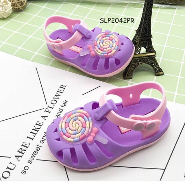 Sepatu sandal karet lolipop purple