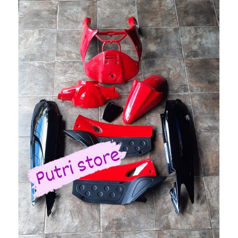 Body fullset nouvo lele merah hitam original