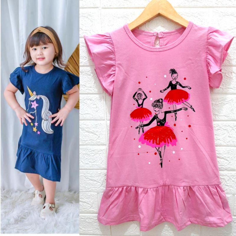 DRESS NONA KEKINIAN/DRESS ANAK TERBARU 1-6TAHUN