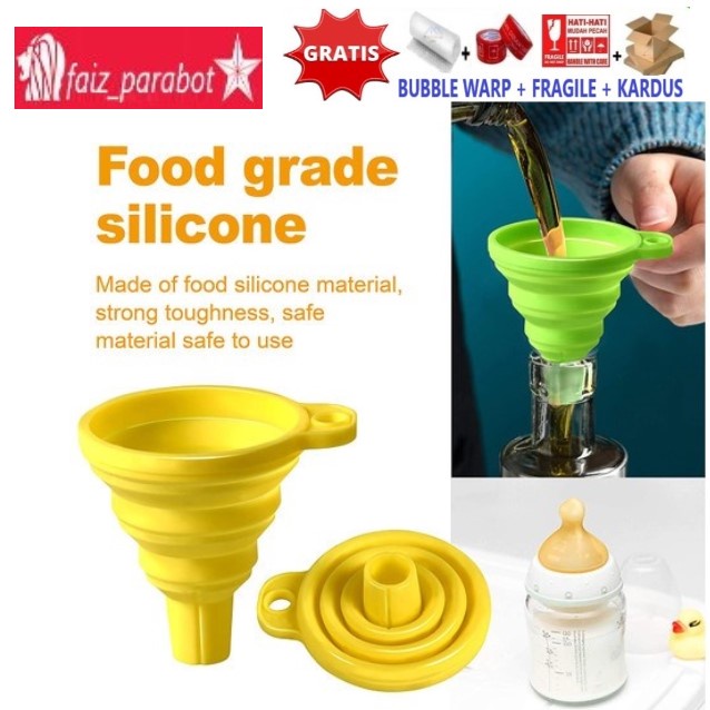 Corong Silikon Lipat Serbaguna Minyak Air Portable Dapur Silicone Mini