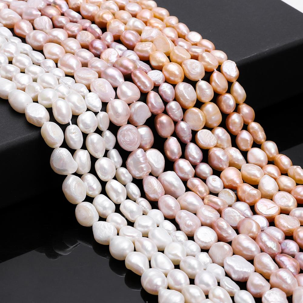 Kualitas Tinggi 10 Pcs Lurus Lubang Alami Mutiara Air Tawar Manik-manik Pukulan Manik-manik Longgar untuk DIY Wanita Elegan Kalung Perhiasan Membuat