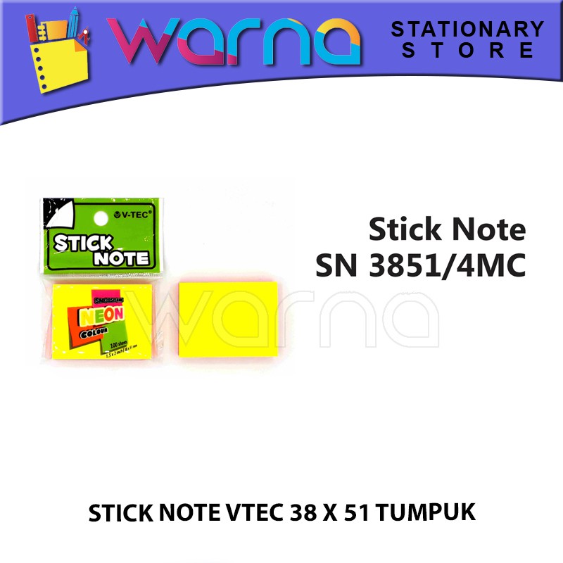 

STICK NOTE PEMBATAS VTEC 38 X 51 TUMPUK