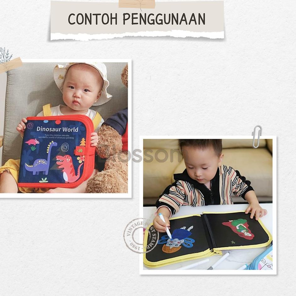 

Miliki Buku Gambar Portable Papan Tulis Magic Free Spidol Drawing Book Portable - Blossom Kids ,,