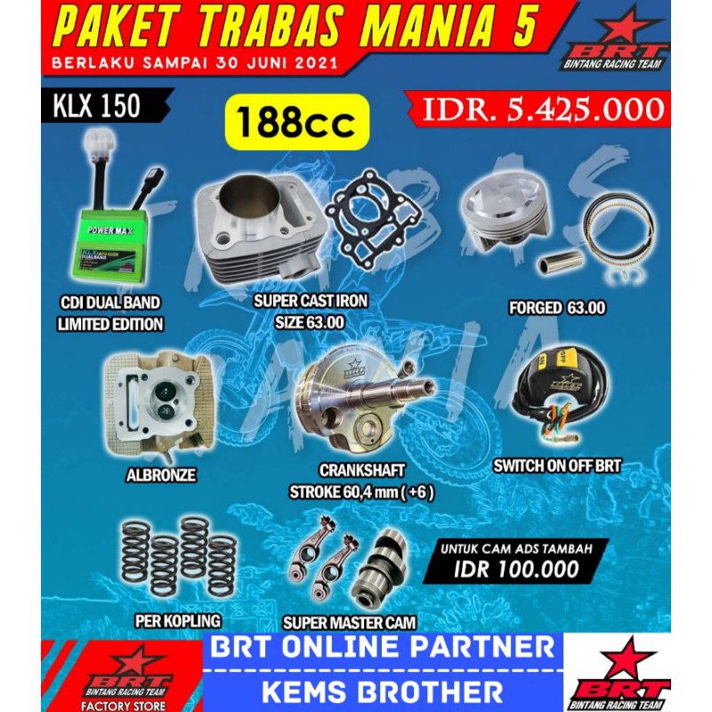 PAKET KLX BRT TRABAS MANIA 5