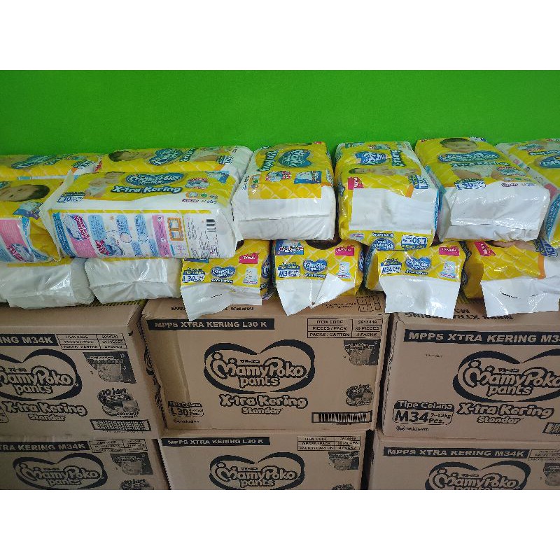 mamypoko /mamipoko xtra kering ukuran M 34 dan L 30 murah bandung (mami poko). 1 KG BISA 2 PAMPERS