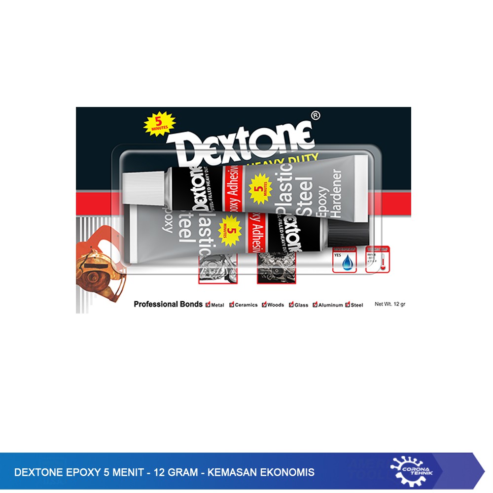 Dextone Epoxy 5 Menit - 12 Gram - Kemasan Ekonomis