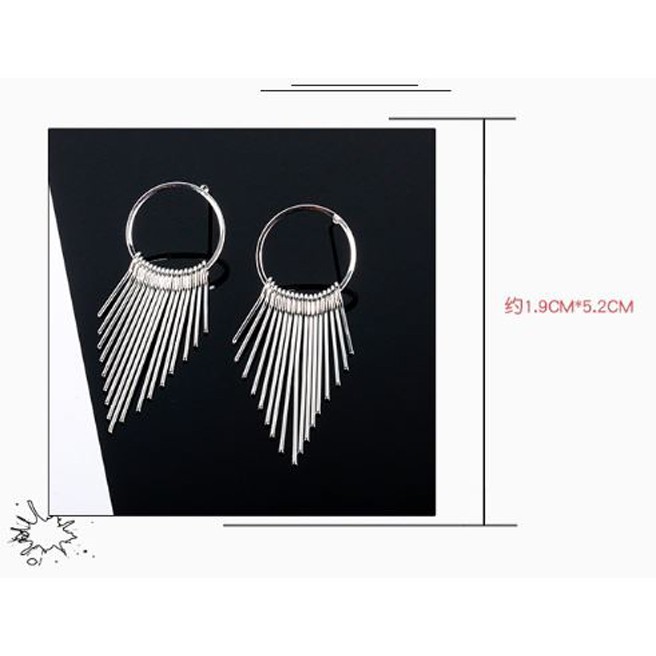 anting fashion circle multilayer tassel earrings (3D3) jan137